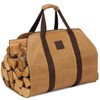Firewood Carrier Bag, Khaki Color, Water-Resistant, 40" L x 19"