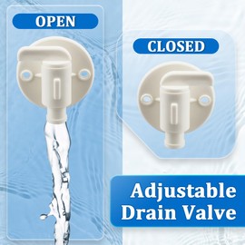 JIYIZO 1pcs RV Camper Drain Valve Plastic for Fresh Water Tank Drain, Replacement Water Drain Valve 3/8" or 1/2" Dual Barb with Flange