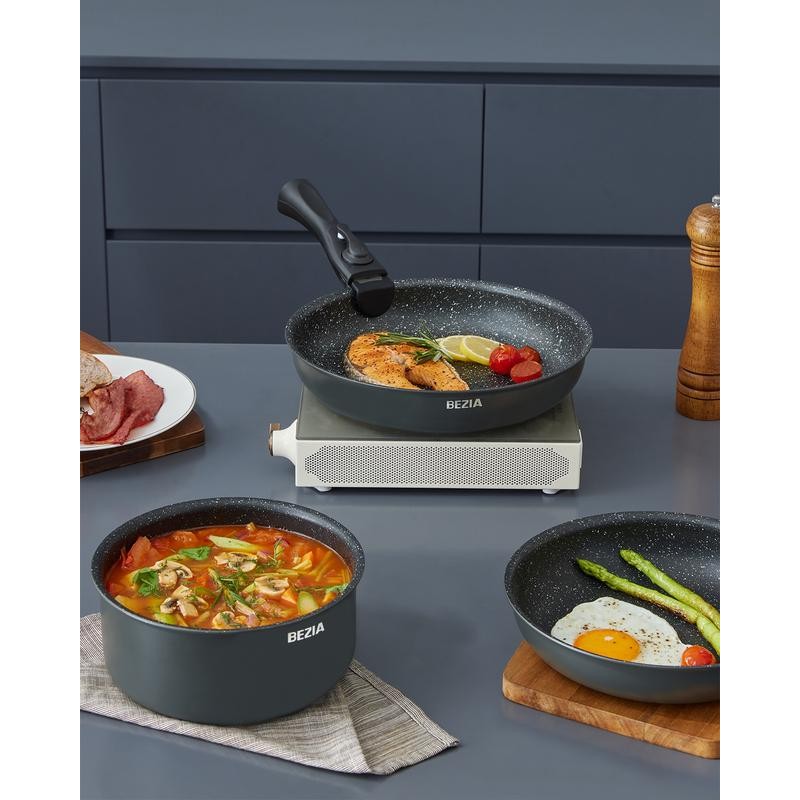 BEZIA Induction Cookware Set 13 Pieces, Nonstick Pots and Pans