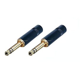 2 - Neutrik Rean NYS228BG 1/4 Inch Stereo TRS Plug. Black Handle Gold Contact