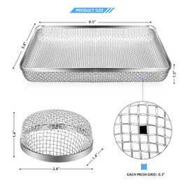 Inborntrait RV Vent Cover for Stainless Steel Mesh Furnace,8.5" x 5.8" x 1.5" & 1.4" x 2.8" x 1.4", Water Heater Vent-Cover RV Exhaust for RV/Campers/Trailers,3Pack
