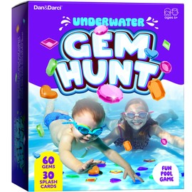 Dan&Darci Pool Gem Hunt Diving Game for Kids - Pools Toys for Kid Ages 6 7 8 9 10 11 12 Year Old - Water Games Swimming Dive Toy - Gifts for Girls, Boy Ages 6-8, 8-12, Summer Fun