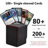 Pagezol Card Boxes, 100＋Card Holder,PU Leather Card Storage Box, Trading