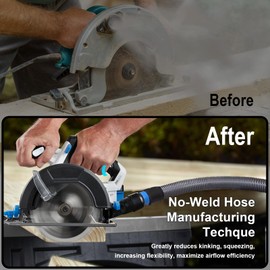 1-1/4 Inch x 15 Feet Vacumn Hose Adapter Kit for Home and Shop Vacuum System, Expanded Power Tool and Sander Dust Collection Hose Kit, Quickly Switch Tools, Fits Multi-Brands