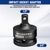 WORKPRO 3/4" F to 1/2" M Impact Socket Adapter, Cr-Mo