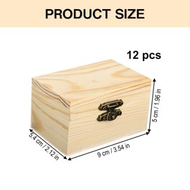 prota Mini Treasure Chest, Pack of 12 Treasure Chests, Children's Birthday Treasure Chest without Engraving, Wooden Box with Lid for Painting and Crafts, Birthday, DIY