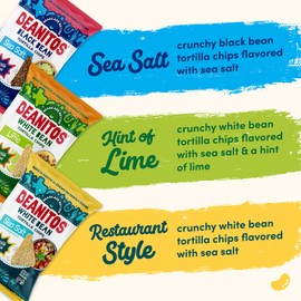 Beanitos Bean Chips - Variety Pack - (6 Pack) 5 oz Bag - White Bean Tortilla Chips and Black Bean Tortilla Chips - Vegan Snack with Good Source of Plant Protein and Fiber