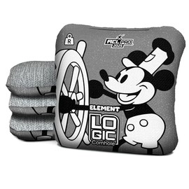 Logic Cornhole Bags - Steamboat Willie Design - ACL PRO & COMP Approved - Multiple Series - Regulation Size & Weight (Element-R - 5/7 ACL PRO)