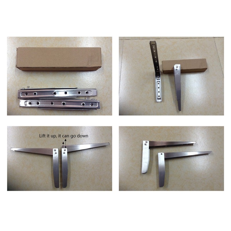 Castuvy Heavy-Duty Stainless Steel Wall-Mounted Folding Rack Bracket, Set of