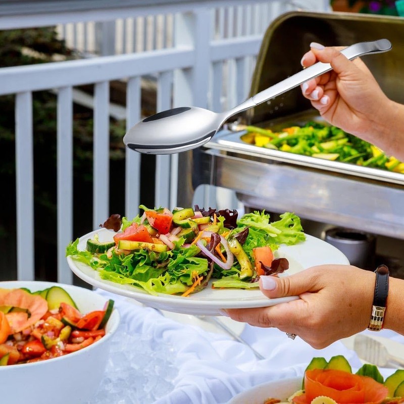 Serving Spoons Large, 10.9inch Stainless Steel Buffet Serving Spoons Set