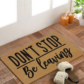 EGBTL Funny Coir Door Mats Outdoor, Can't Stop Be Leaving Front Door Mat Outside Entrance, Funny Doormat Outdoor Indoor Entrance for Home Entryway Decor, 17x30in