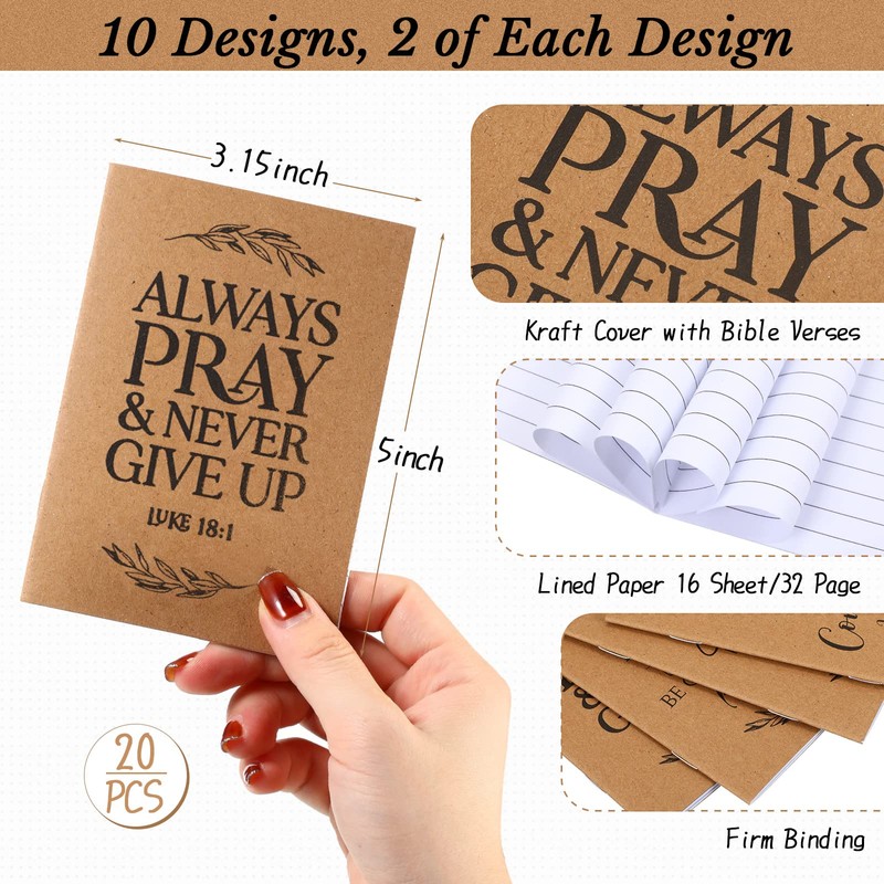 Fuutreo 40 Pcs Christian Gift Bible Verse Prayer Journals Bible