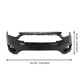 POPSTORE New Front Bumper Cover F1EZ17757 Compatible with 2015-2018 Ford Focus
