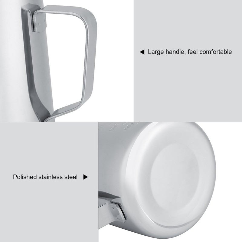 Milk Frothing Pitcher with Double Side Measurement Markings 20 oz,