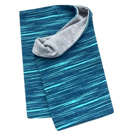 'Chicken' Lightweight Boots Slip-On Scarf Shawl Neckerchief "Lines, Ökostoffen Inner Plain Grey (Organic), Petrol Blue/Turquoise, 20170705