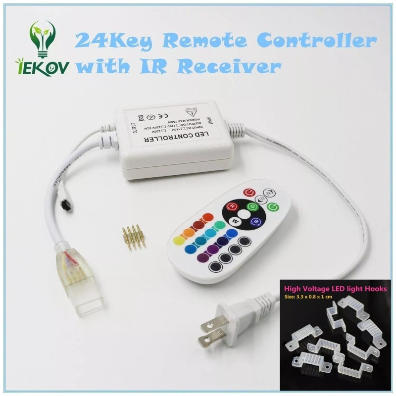 IEKOV RGB LED Strip Light, AC 110-120V Flexible/Water