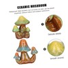MERRYHAPY 2pcs Mushroom Figure Mushroom Statue Fairy Plants Stakes Ceramic