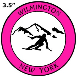Athena Brands Wilmington New York Extreme Sports Skier - Car Truck Window Bumper Sticker Decal - Hot Pink