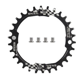 CYSKY Chainring 104 BCD 30 Teeth Narrow Wide Bicycle Single Chainring for 9 10 11 Speed for Road Bike Mountain Bike BMX MTB Ebike (Black)