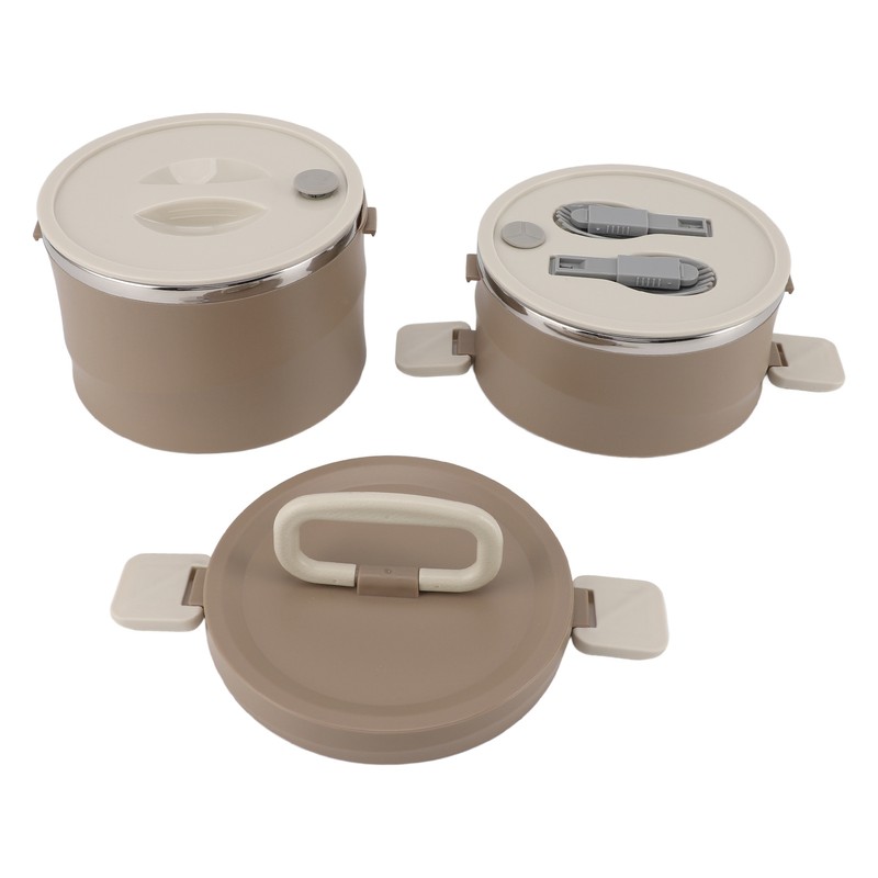 Insulated Food Container 304 Stainless Steel PP Stackable Portable Round