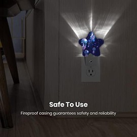 Caifujiqi Night Light Plug-in into Wall Dusk to Dawn Smart Sensor White Led Nightlight for Bedroom Bathroom Kitchen Hallway Stairs Energy Efficient Decor Desk Lamp Beach Decor