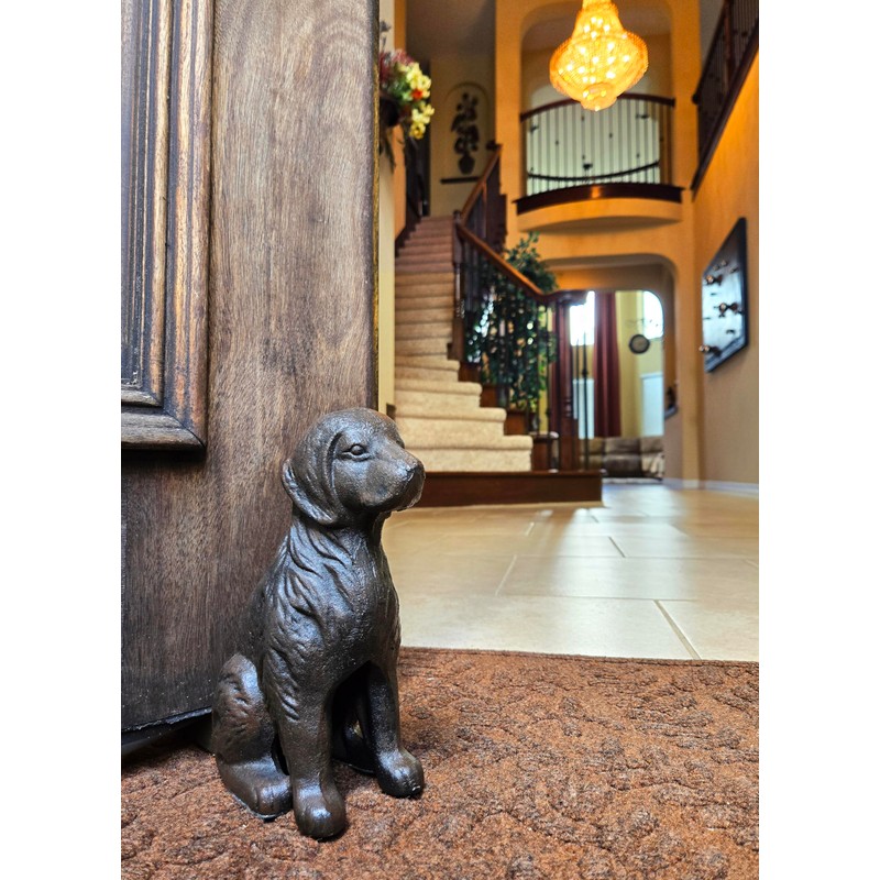 Lulu Decor, Cast Iron Dog with Tail Doorstop, Door Stopper,