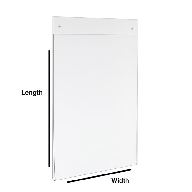Wall Mount Acrylic Sign Holder, Clear Display, Customize Size