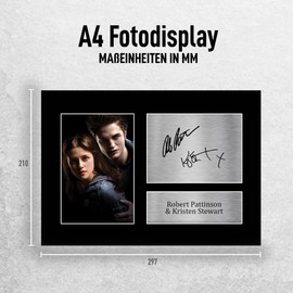 HWC Trading A4 Robert Pattinson & Kristen Stewart Twilight Gifts Printed, Signed Autograph Picture For Movie Memorabilia Fans - A4 Framed