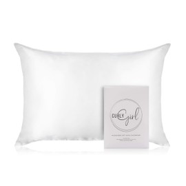 Curly Girl Microfiber Satin Pillowcase for Hair and Skin Pillowcase 2 Pack, Pillow Cases Set of 2 - Slip Cooling Satin Pillow Covers with Envelope Closure (Ivory, King)