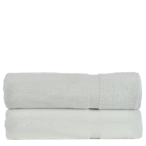 Bare Cotton Luxury Hotel & Spa Towel 100% Genuine Turkish Bath Sheets Dobby Border, White, Set of 2