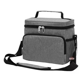 J.H. Company Lonchera Termica Ejecutiva Oficina Hombro Gran Capacidad Bg Color Gris / Grey