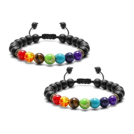 Wonder Care - Chakra Bracelets Buddha Genuine Rudraksha Beads Bracelet Lava Bracelets Rudraksha Bracelet (2 per pack), Gemstone