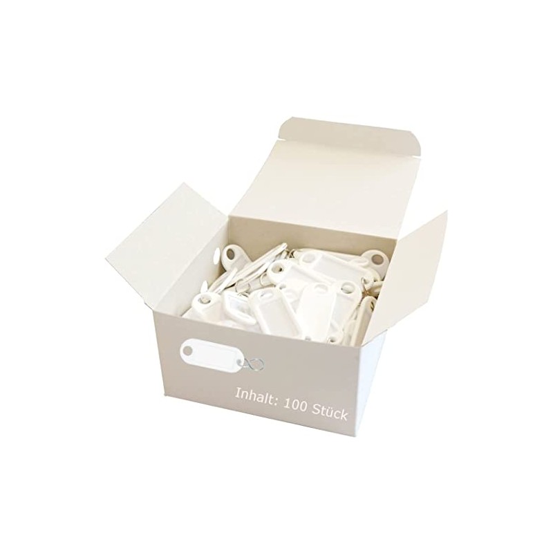 WEDO 262813400 Key Ring for Labelling, White, Pack of 100,