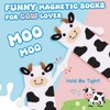 Dalycro Magnetic Holding Hands Socks –Funny Cow Animal Socks That