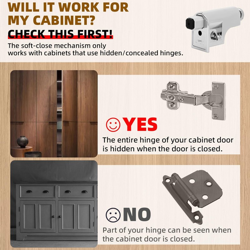 Dgavxa 25 Pcs Soft Close Cabinet Door Damper, Soft Close