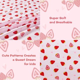 lasoftan Kids Sheet Set Twin Size 3 Pcs, Breathable & Silky Soft Microfiber Kids Fitted Sheet, Cute Printed Kids Bedding Set for Boys and Girls