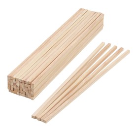 MANCHAP 60 Pack 6mm x 30cm Square Wooden Dowel Rods, 12 Inch Small Unfinished Wood Square Sticks, Square Wood Strips for Crafts, Arts DIY Projects Decoration