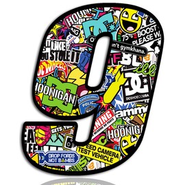 Biomar Labs® 1 x Vinyl France Flag Sticker Bomb Wrap Auto Moto Motocross Motosport Start Racing Number 9 Rally Race Car Bike Motorcycle Tuning N 209