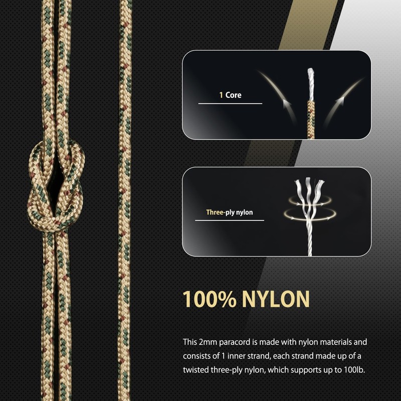Abma Cord Lowland Forest Paracord 100 lbs 2 mm 100%
