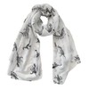 Women's Scarf with Dinosaur Print, White