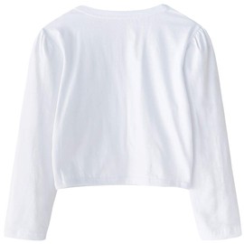 CHENXIN Girls Shrug Knit Long/Short Sleeve Lace Bolero Cardigan Shrug (White 1, 6-7T)