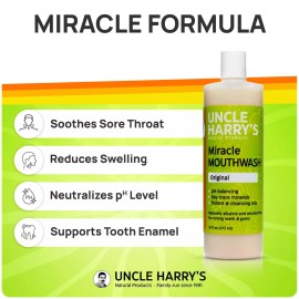 Uncle Harrys Miracle Mouthwash Fresh Breath Natural Dental Hygiene 16 Fl Oz