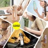 SIEROZUR 32 Glass Water Bottle with Straw and Handle Motivational