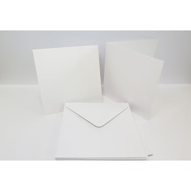 10 x Watercolour Single Fold Greeting Cards 6" x 6" 300gsm High White with Envelopes CL054