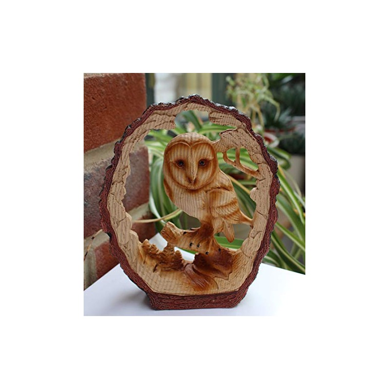 Free Standing Graceful Owl on Log Decorative Ornament