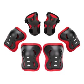 Set 6 Equipo De Protección Para Patinar, Bicicleta Patineta Rojo
