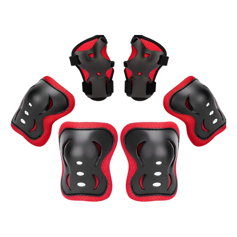 Set 6 Equipo De Protección Para Patinar, Bicicleta Patineta Rojo