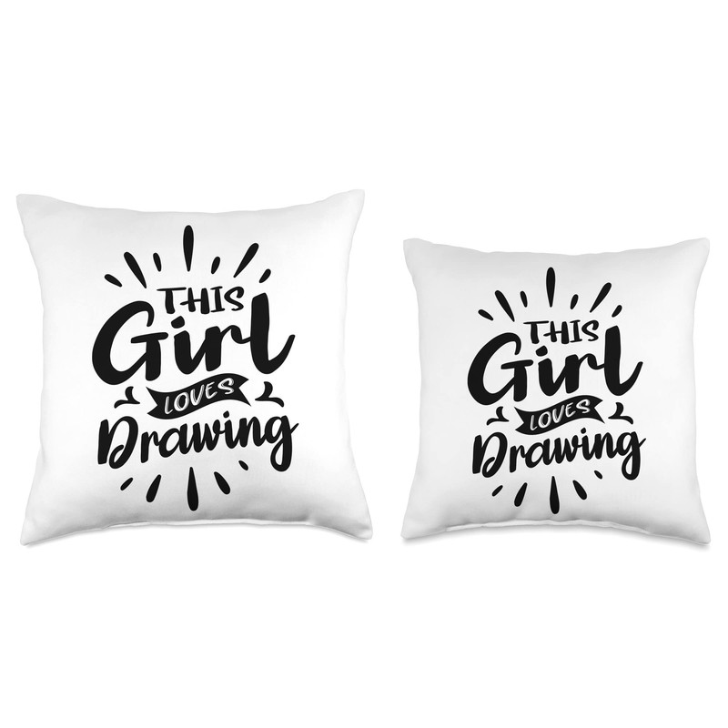 Drawing Apparel for Artists Sketching Pencil for Women Throw Pillow