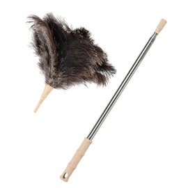 MehelloFeather Ostrich Feather Duster 27-94Inch Retractable Fluffy Natural Detachable Ostrich Feather Duster Used for Household Cleaning and High-Altitude Cleaning (1PCS)