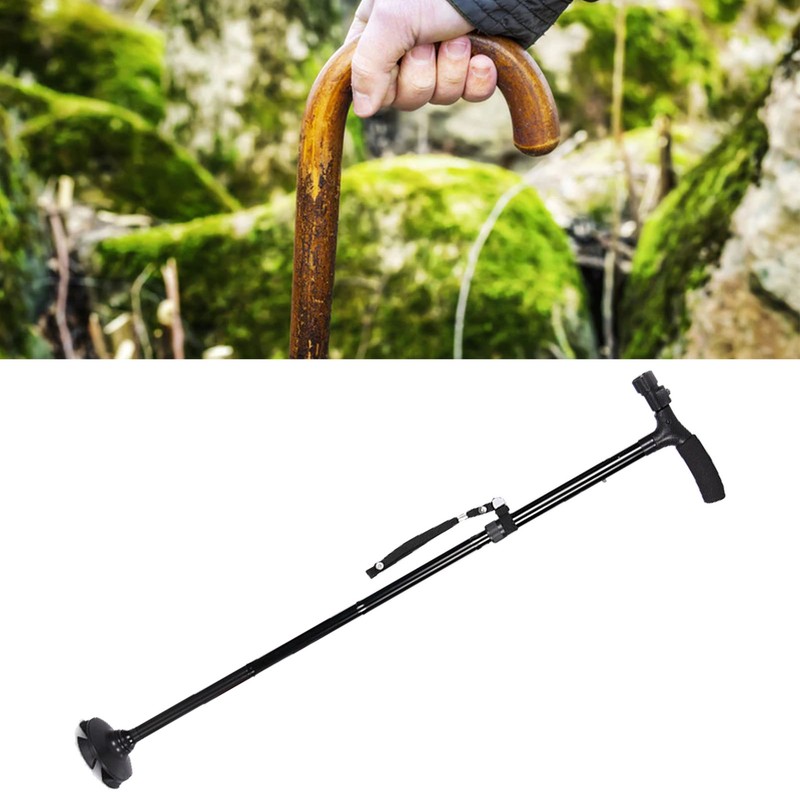 Aluminium Alloy Crutch LED Light Shock Absorption Quad Foot T